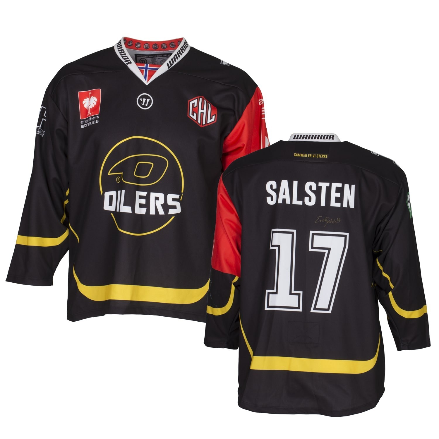 Maillot De Hockey STAVANGER OILERS Norvège 2017 - Taille S - Signé Par Toute L'équipe - CCM - Neuf