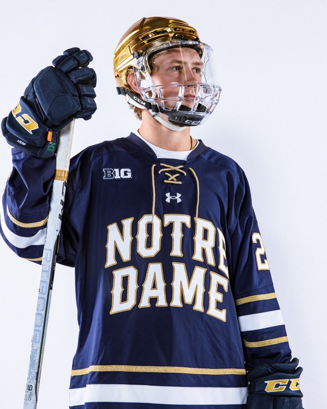 Maillot De Hockey Notre Dame Fighting Irland – Sous Armour Taille 48 – Équipe émise, Occasion